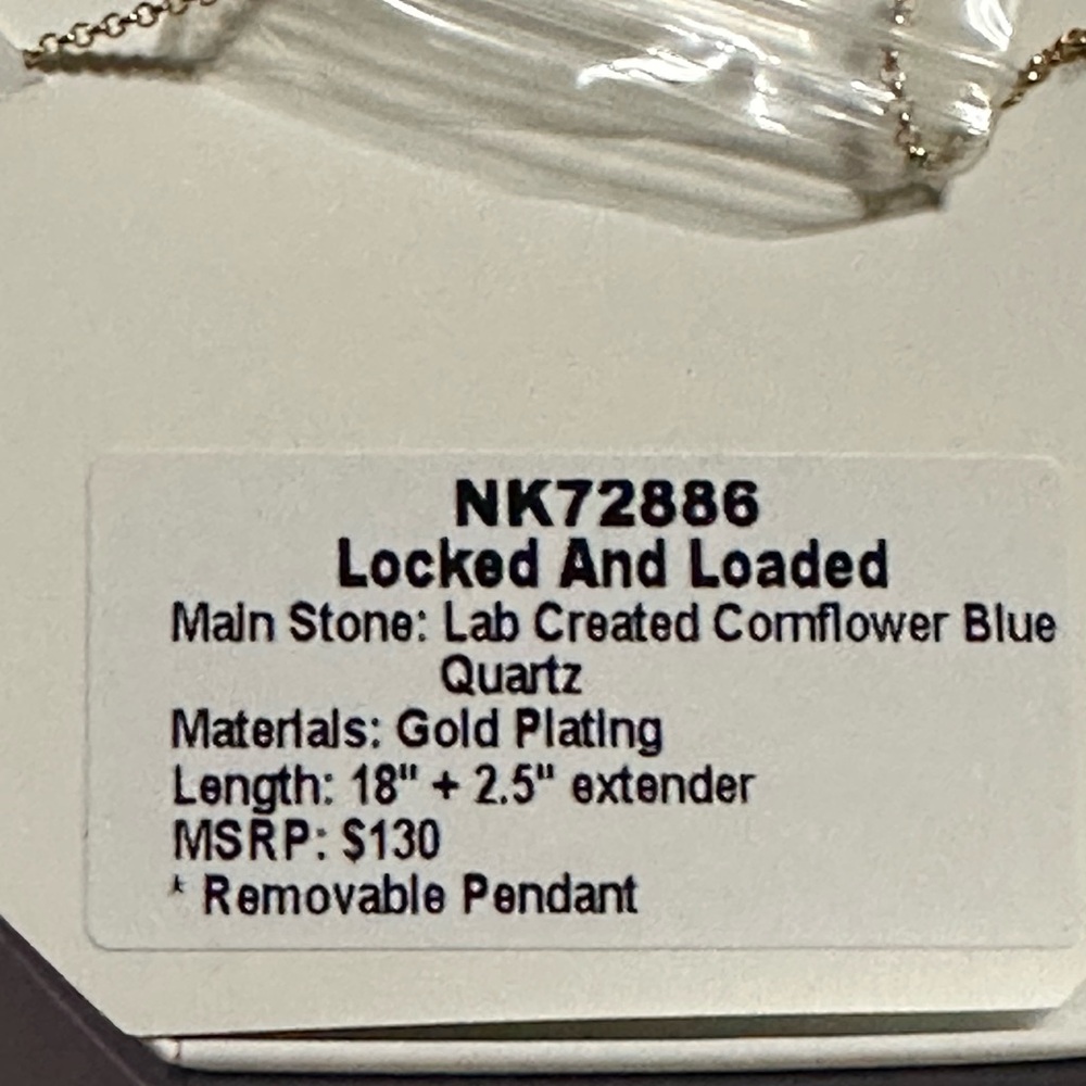 Bomb Party Locked and Loaded OG aqua blue quartz and  gold Necklace - Picture 4 of 4
